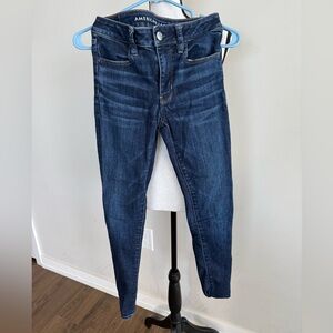 American Eagle Outfitters Dark Blue Skinny Jeans - Long